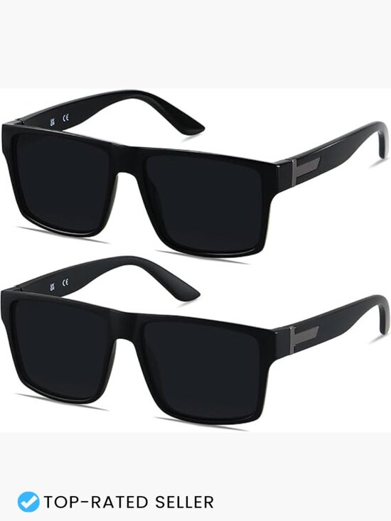 Square Oversized Sunglasses UV Protective Classic Rectangle Shades Unisex main image 6